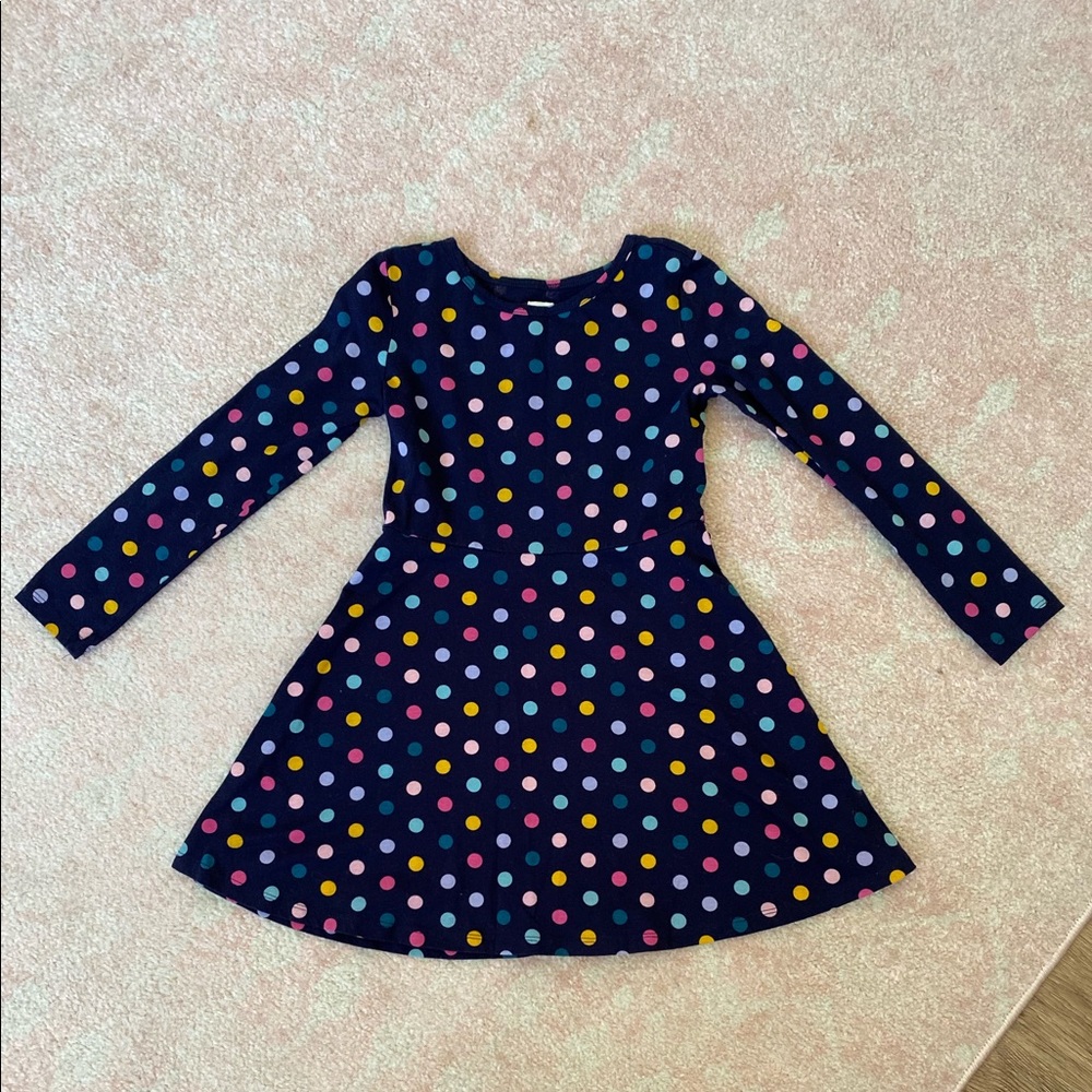 Girls long sleeved polka dot dress